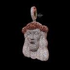 Iced Out Jesus Pendant Red Crown of Thorns