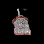 Iced Out Jesus Pendant Red Crown of Thorns