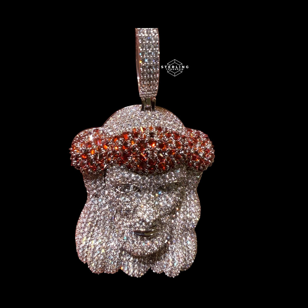 Iced Out Jesus Pendant Red Crown of Thorns