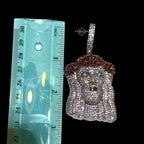 Iced Out Jesus Pendant Red Crown of Thorns