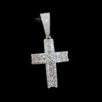 Iced Out Moissanite Cross Pendant 925 Sterling Silver, VVS1 D Color Moissanite Cross Necklace, Hip Hop Cross Pendant for Men, GRA Certified Religious Jewelry