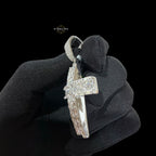 Iced Out Moissanite Cross Pendant 925 Sterling Silver, VVS1 D Color Moissanite Cross Necklace, Hip Hop Cross Pendant for Men, GRA Certified Religious Jewelry