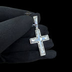 Iced Out Moissanite Cross Pendant 925 Sterling Silver, VVS1 D Color Moissanite Cross Necklace, Hip Hop Cross Pendant for Men, GRA Certified Religious Jewelry