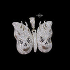 Iced Out Butterfly Skull Pendant