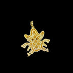 Gold Iced Out Cowboy Skull Pendant