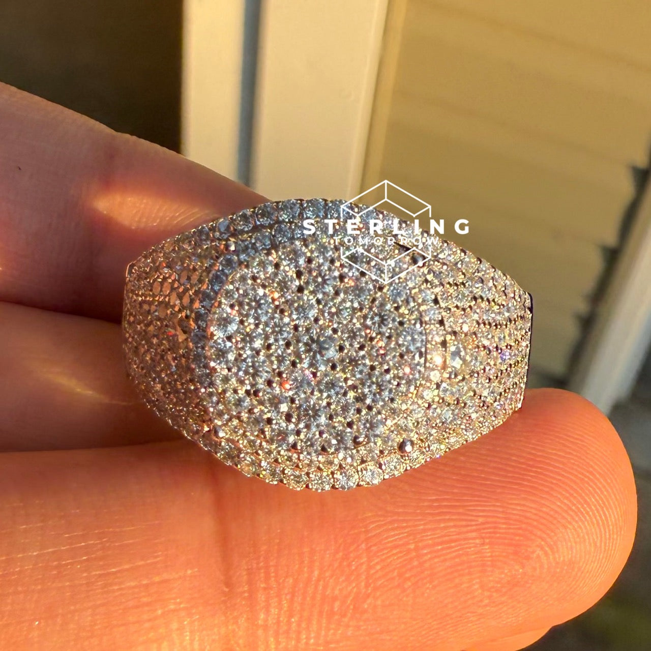 Cluster Round Moissanite Men's Ring