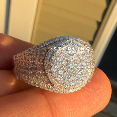 Cluster Round Moissanite Men's Ring