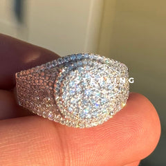 Cluster Round Moissanite Men's Ring