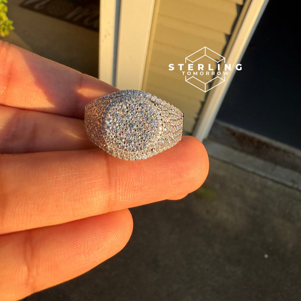 Cluster Round Moissanite Men's Ring
