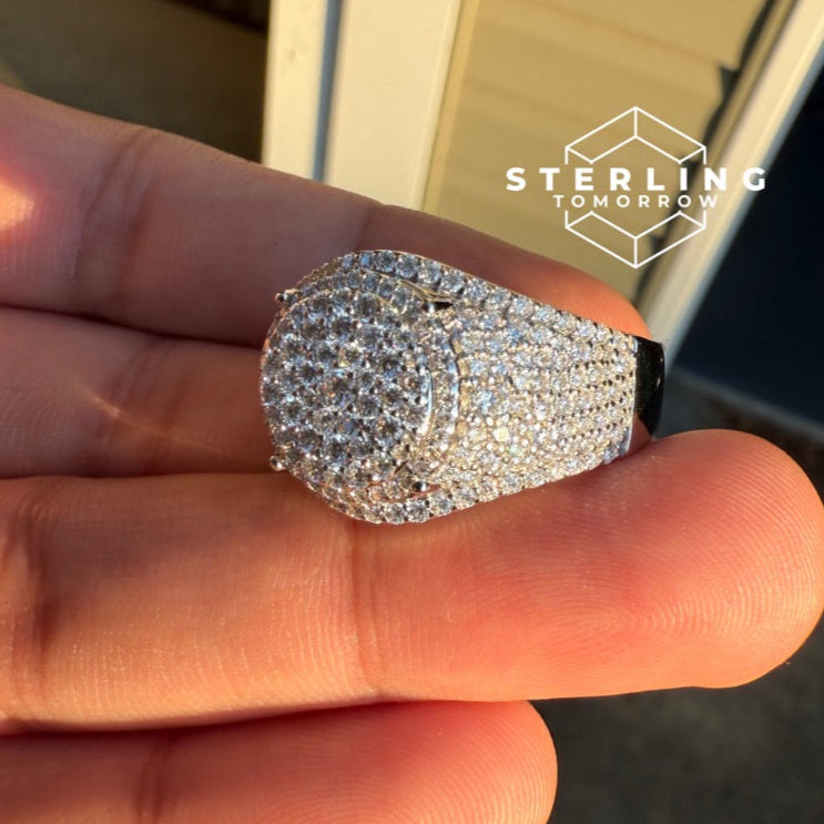 Cluster Round Moissanite Men's Ring