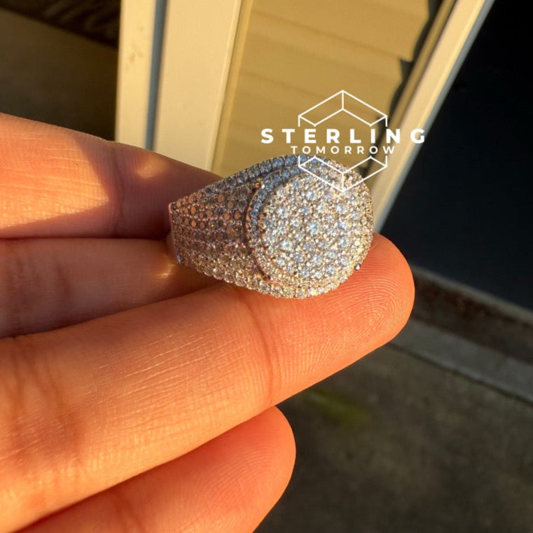 Cluster Round Moissanite Men's Ring
