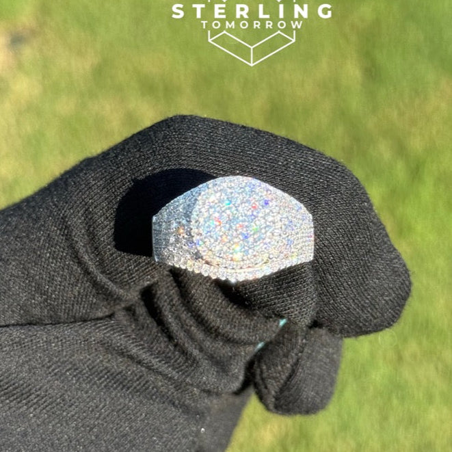 Cluster Round Moissanite Men's Ring