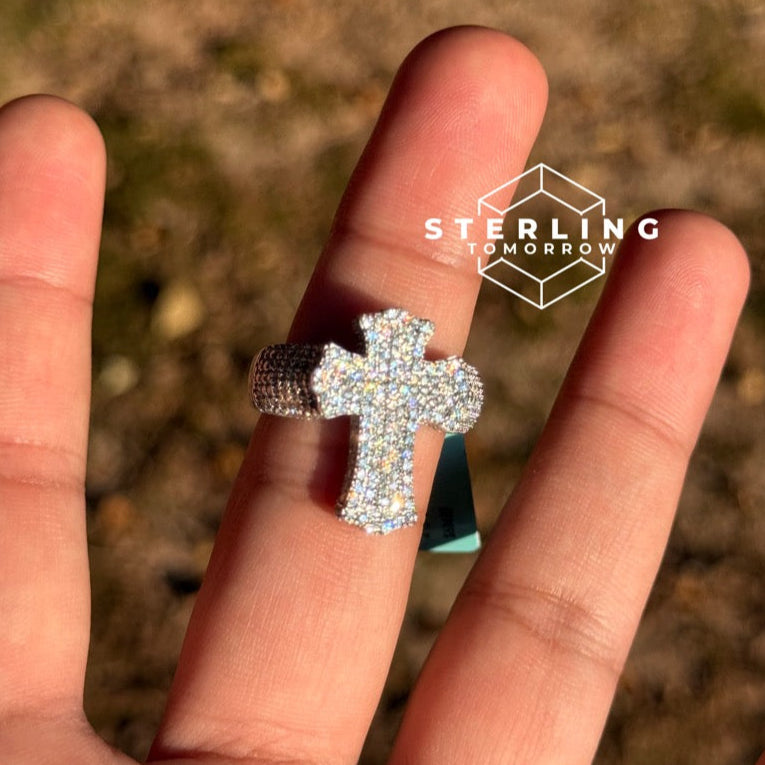 Cross Moissanite Ring
