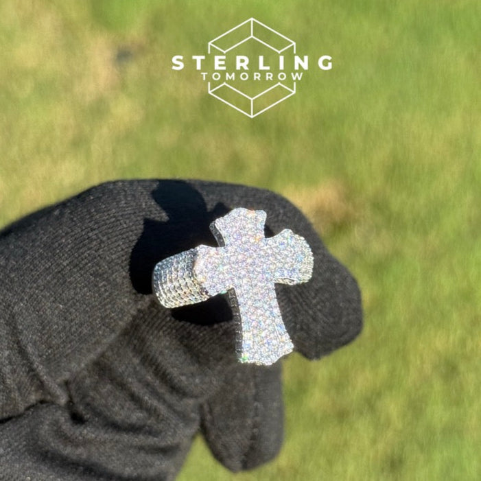 Cross Moissanite Ring