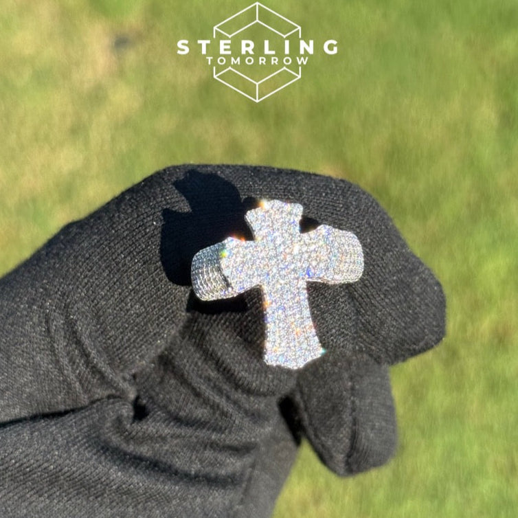 Cross Moissanite Ring