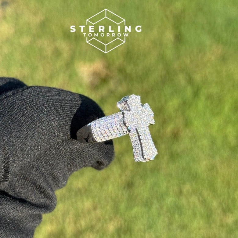 Cross Moissanite Ring