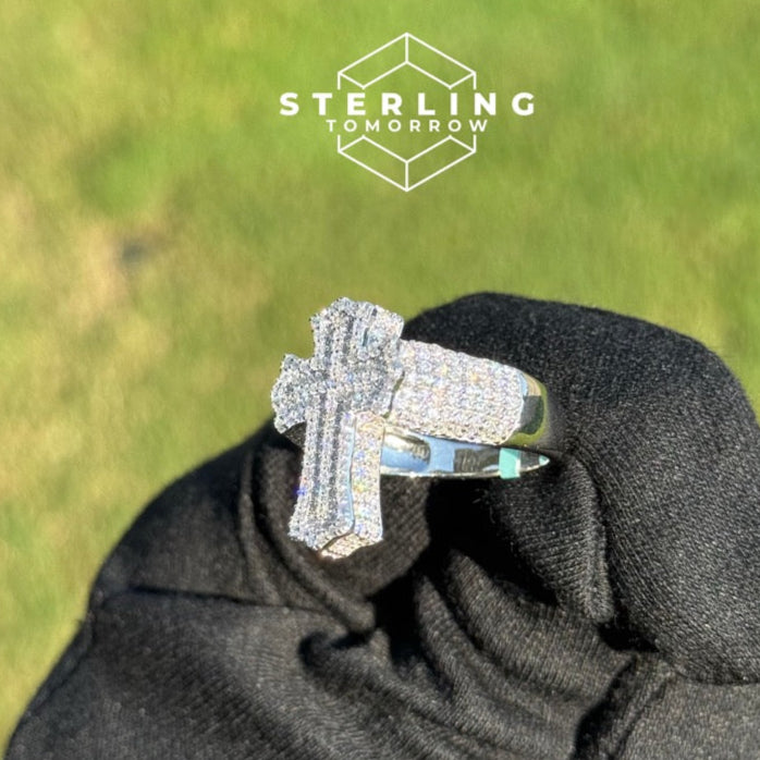 Cross Moissanite Ring