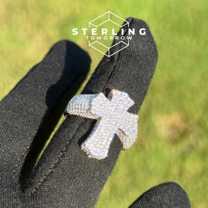 Cross Moissanite Ring