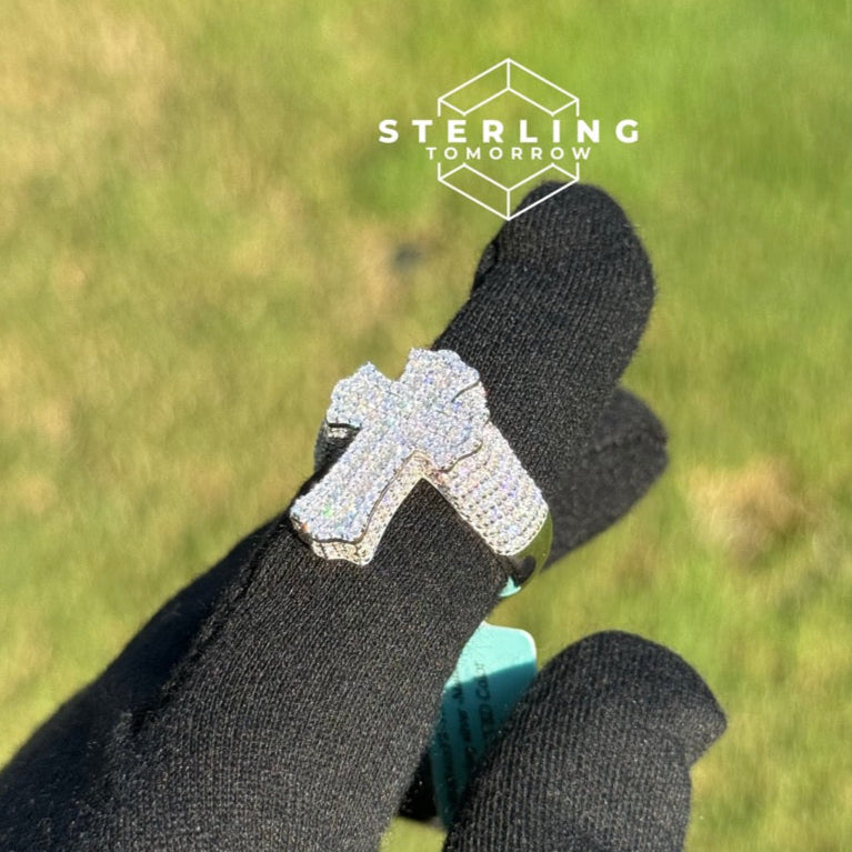 Cross Moissanite Ring