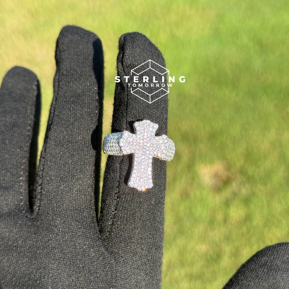 Cross Moissanite Ring