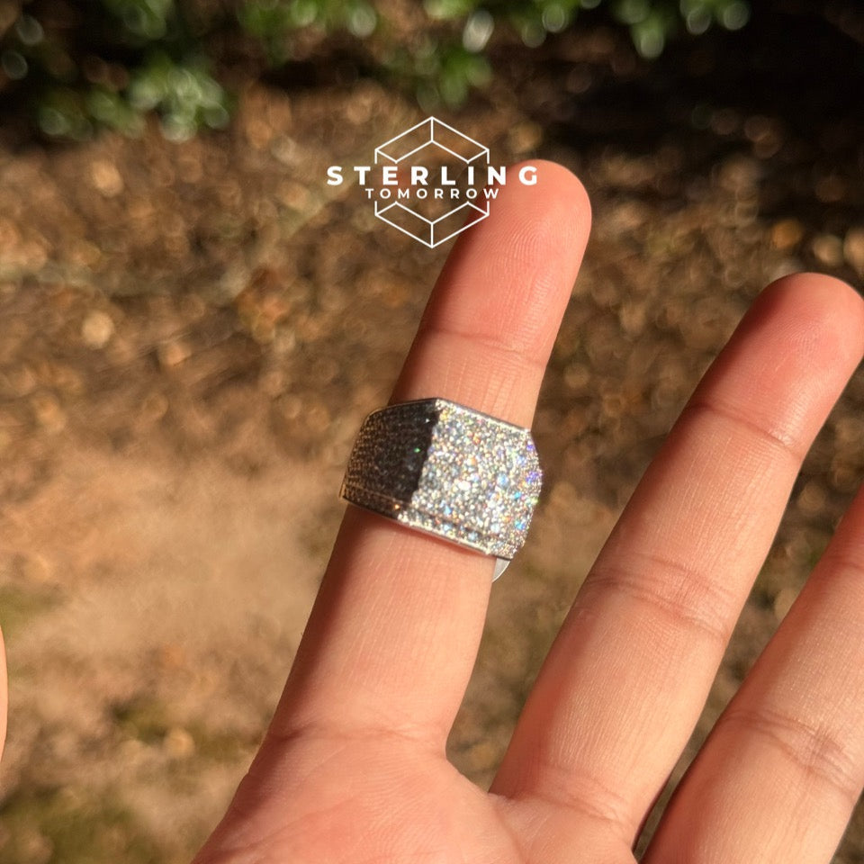 Square Block Moissanite Men's Ring