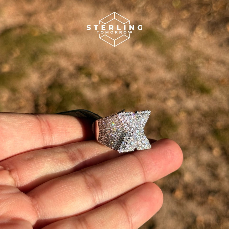"X" Moissanite Men's Ring
