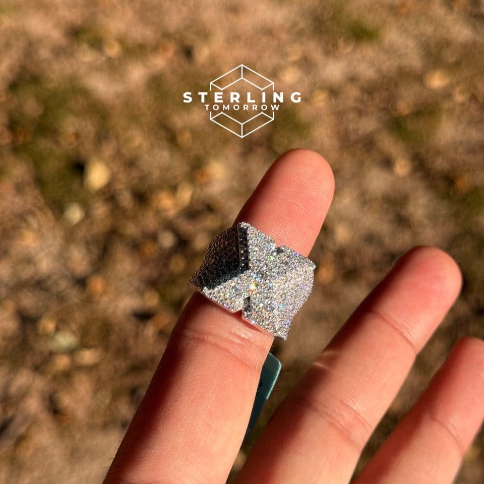 "X" Moissanite Men's Ring