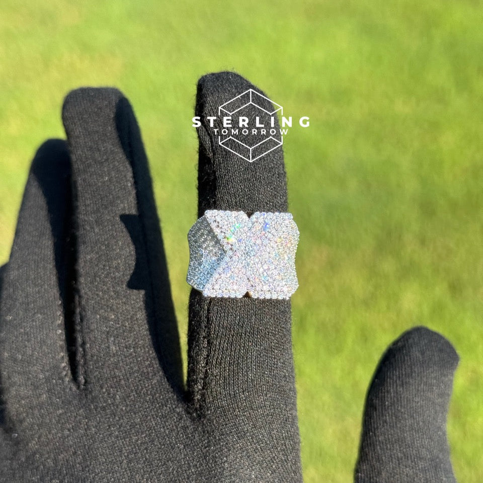 "X" Moissanite Men's Ring