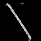 Moissanite Marquise Tennis Bracelet, 925 Sterling Silver Flower Cluster Bracelet