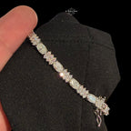Moissanite Marquise Tennis Bracelet, 925 Sterling Silver Flower Cluster Bracelet
