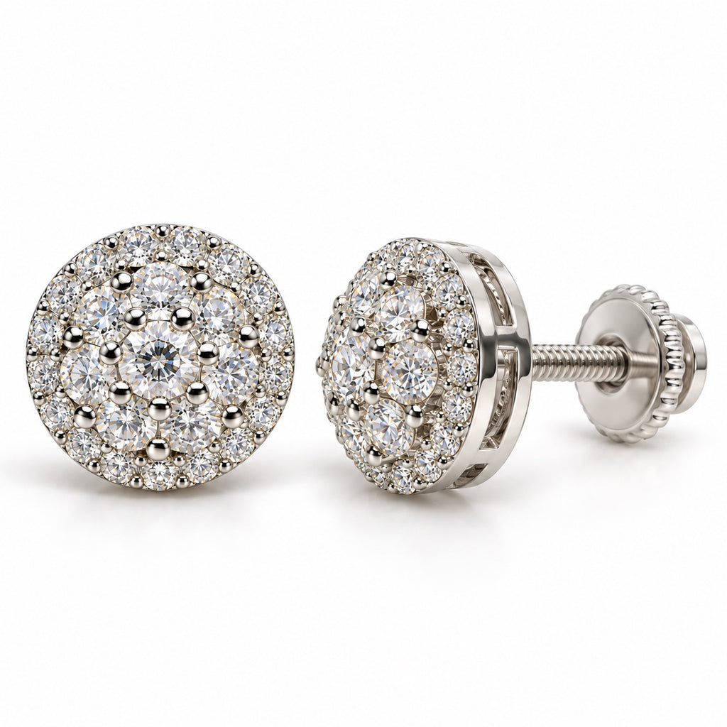 Cluster 10mm Moissanite Earrings