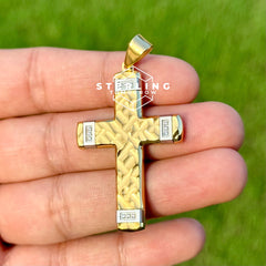 Textured Cross Stainless Steel Pendant