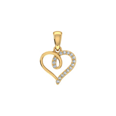 Twisted Heart Diamond Pendant 10K Yellow Gold