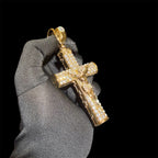 XL Gold Cross Crucifix Pendant