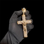 XL Gold Cross Crucifix Pendant