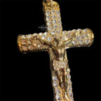 XL Gold Cross Crucifix Pendant