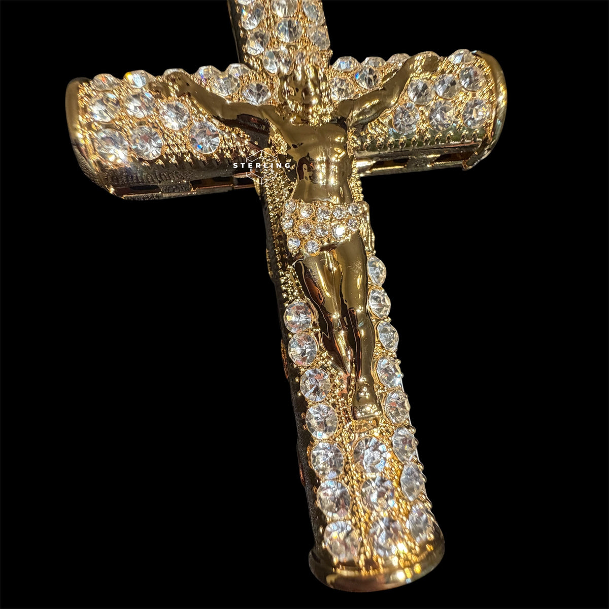 XL Gold Cross Crucifix Pendant