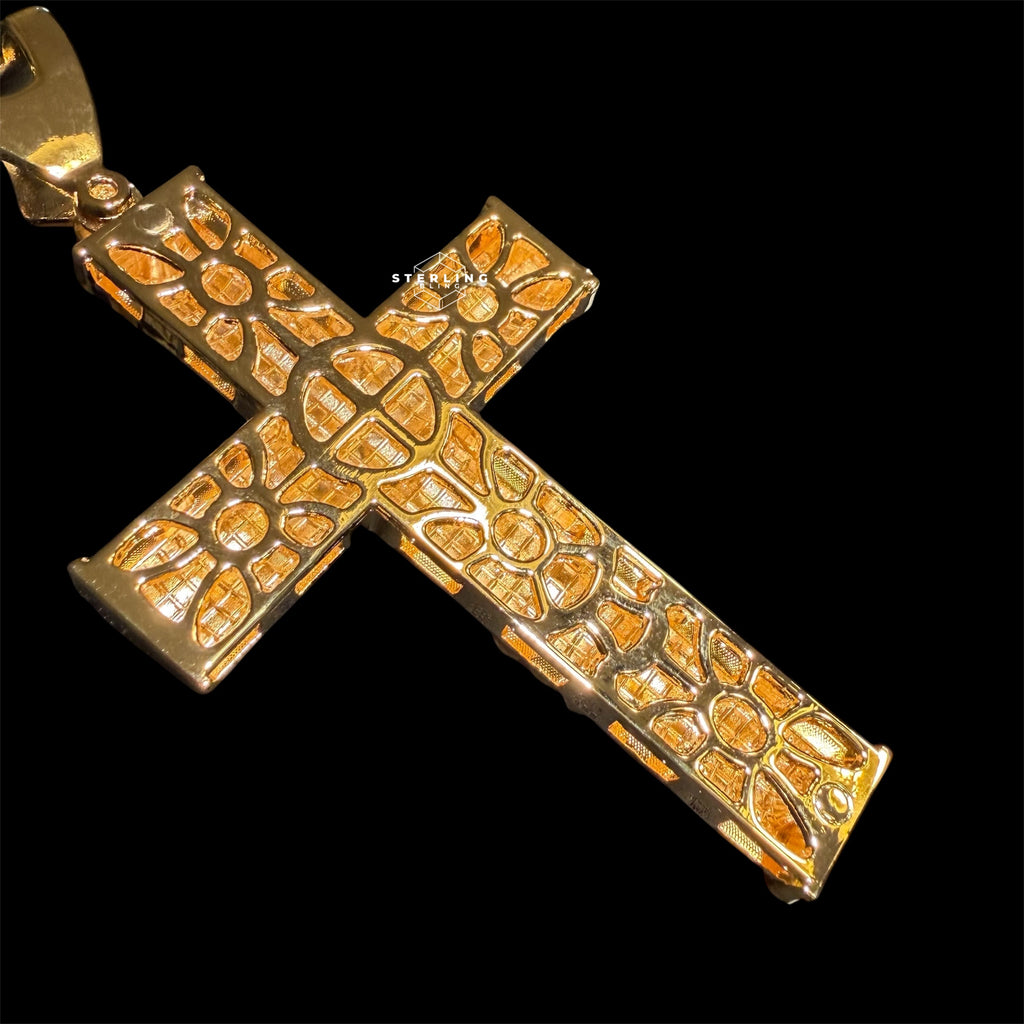 XL Gold Cross Crucifix Pendant
