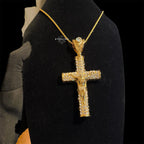 XL Gold Cross Crucifix Pendant