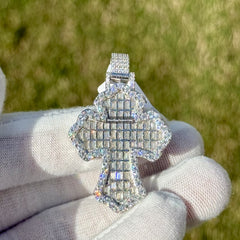 Cross Baguette Custom Moissanite Pendant