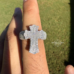 Cross Moissanite Ring
