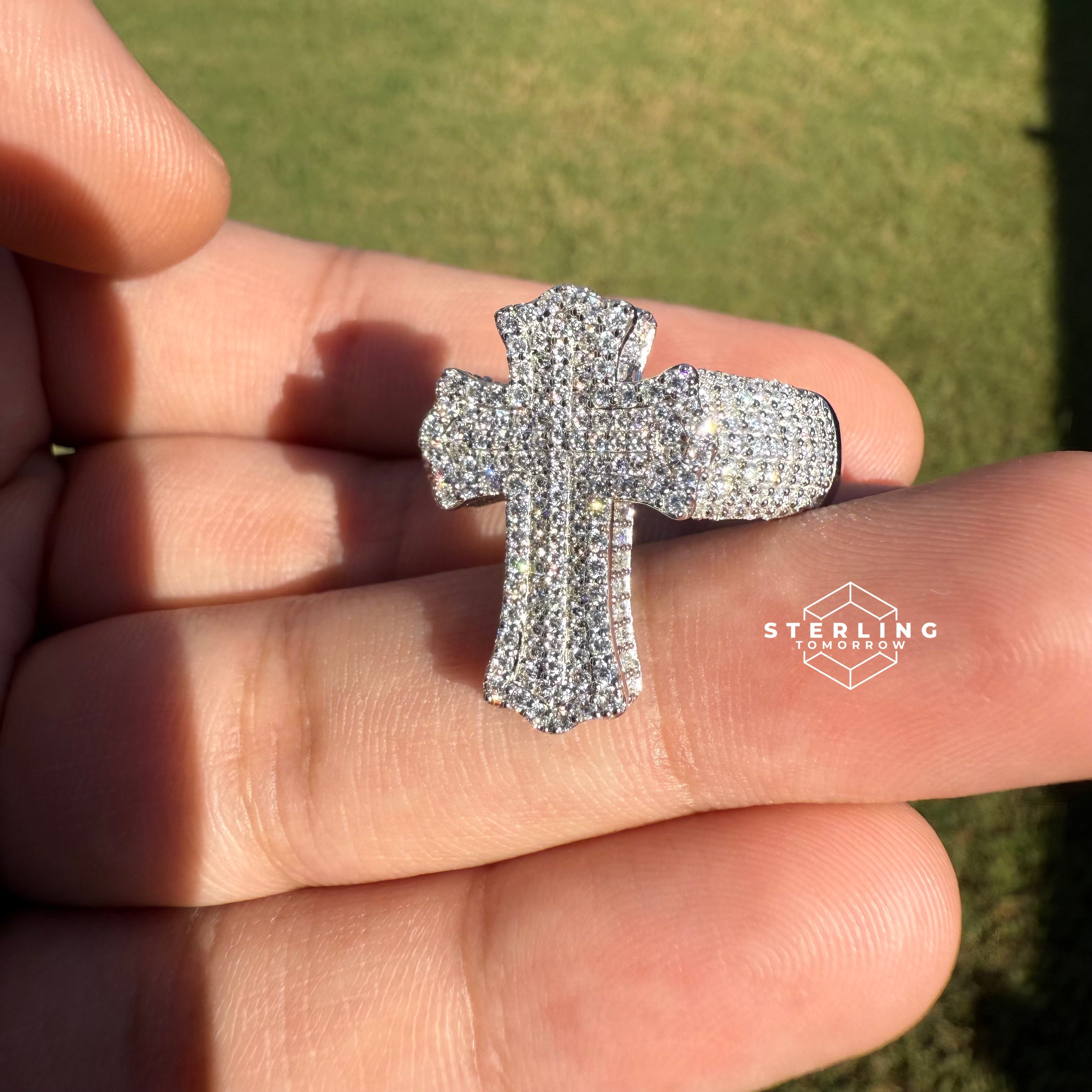 Cross Moissanite Ring