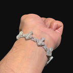 Moissanite Cross Infinity Bracelet 18mm 8"