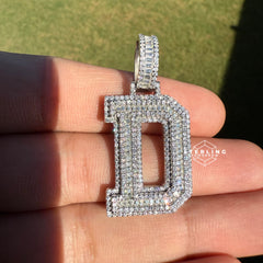 D Letter Moissanite Initial Pendant