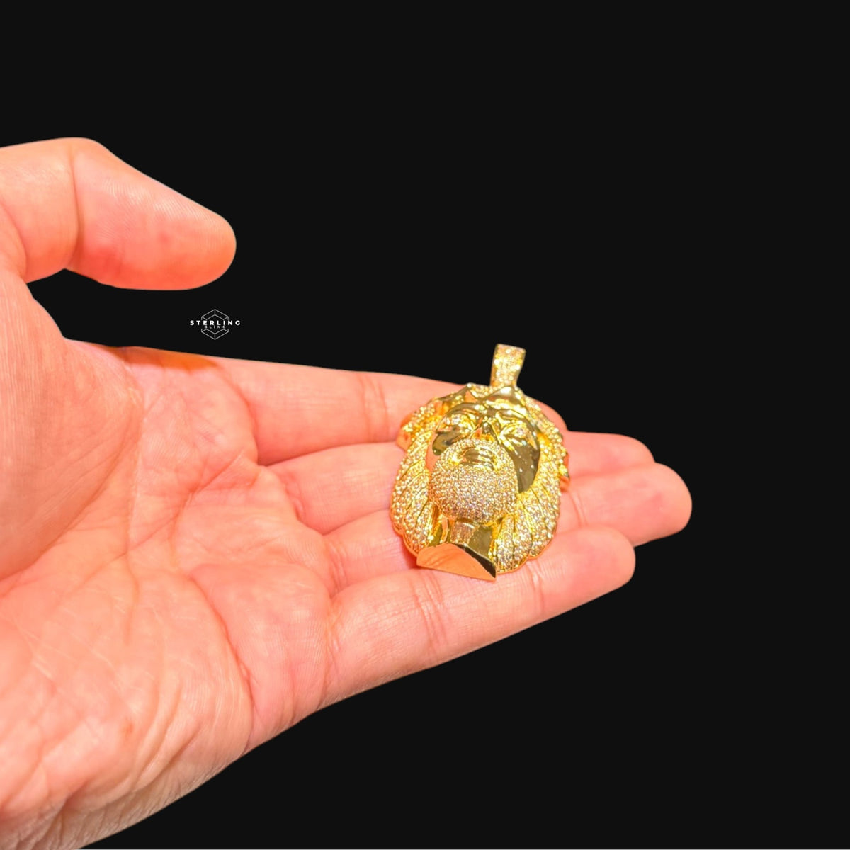 Gold Jesus Pendant Iced Out 14k Gold Plated