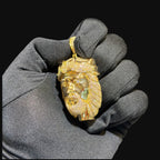Gold Jesus Pendant Iced Out 14k Gold Plated