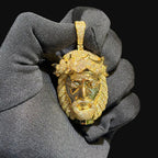 Gold Jesus Pendant Iced Out 14k Gold Plated