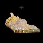 Gold Iced Out Jesus Thorns Pendant 14k Gold Plated + AntiTarnish Rope Chain