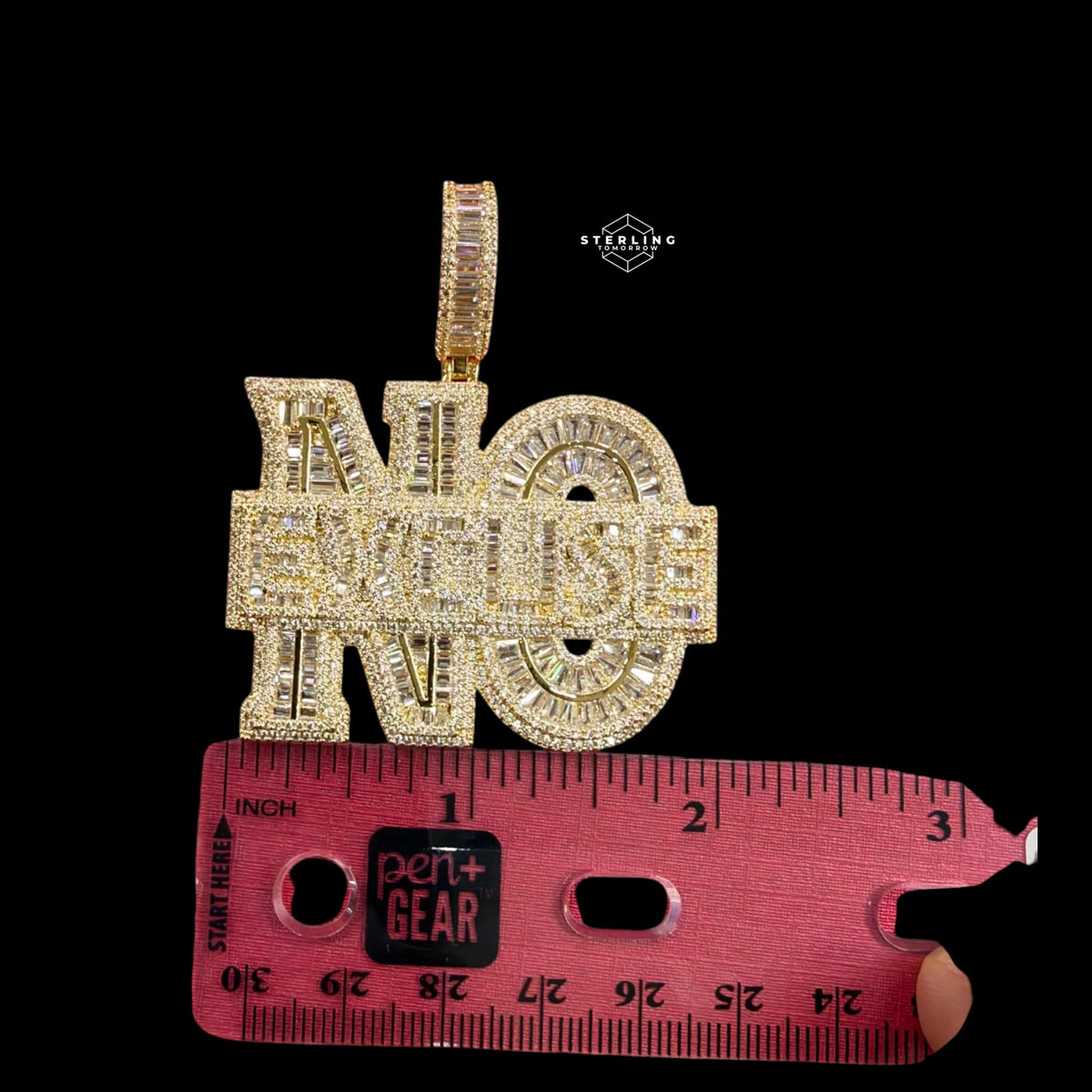NO EXCUSE Pendant 14k Gold Finish