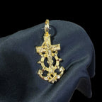 14K Gold Plated Anchor Jesus Cross Pendant, Mens Religious Nautical Necklace, Gold Crucifix Anchor Pendant, Christian Hip Hop Jewelry